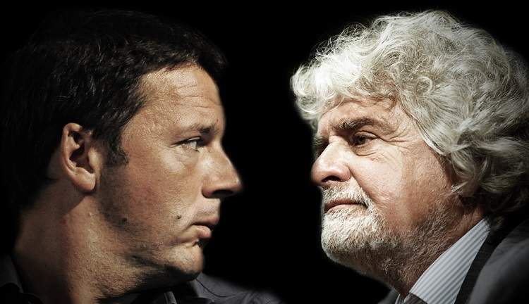 Renzi: "Scese le tasse con il nostro governo", Grillo ribatte: "Continua a sparare balle"